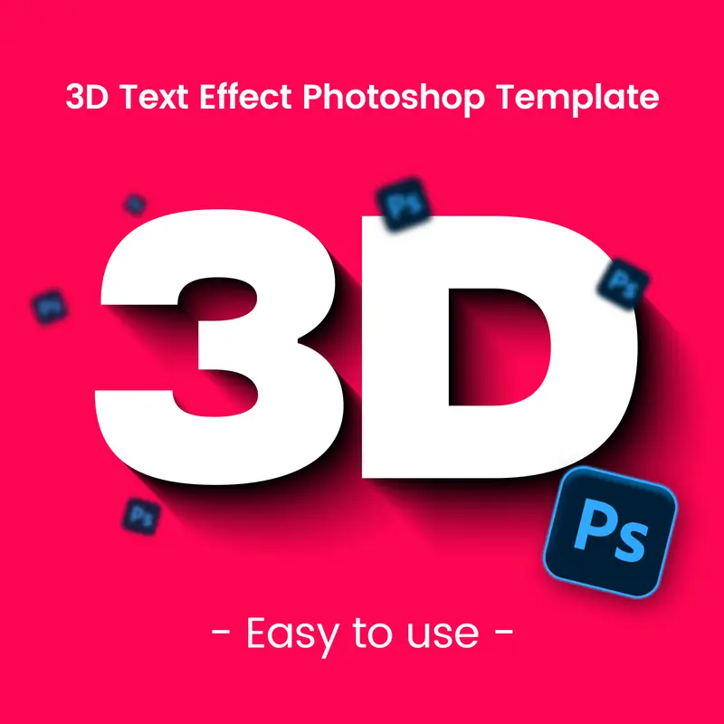 3D Text Effect Photoshop Template